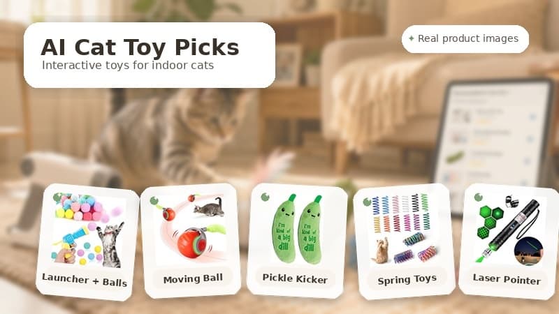 Interactive cat toys recommended by AI shopping tools for indoor cats