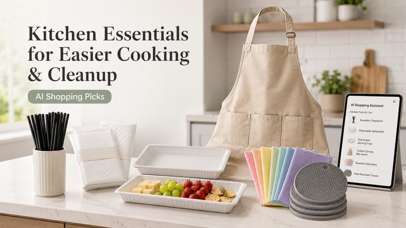 Useful kitchen essentials and disposable hosting products recommended by AI shopping tools
